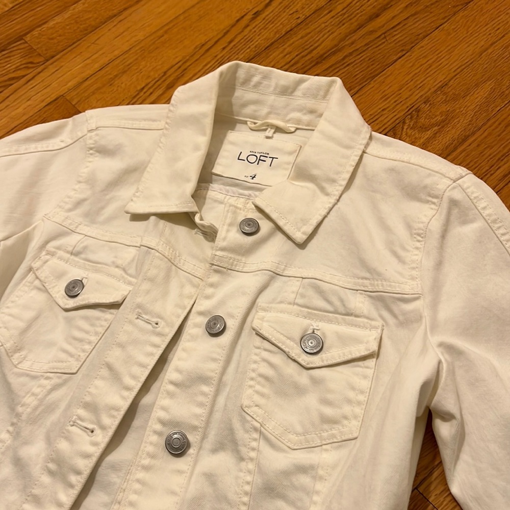 NWOT Loft White Denim Jacket